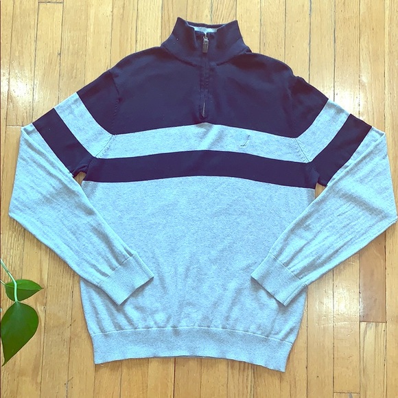 Nautica Men’s Quarter Zip Up Pullover Sweater - Picture 1 of 4